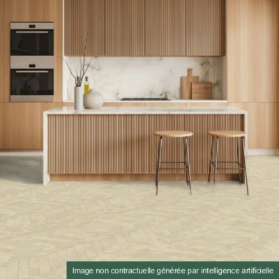 Sol en vinyle éco-conçu - Lamelles de bois - Naturel - Rouleau de 2m x 12m