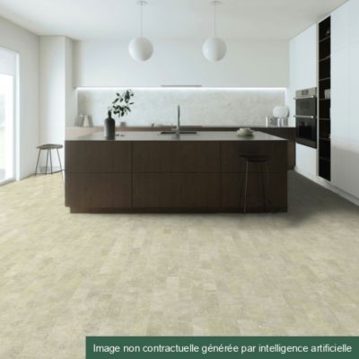 Sol en vinyle éco-conçu - Travertin contemporain - Naturel - Rouleau de 2m x 7m