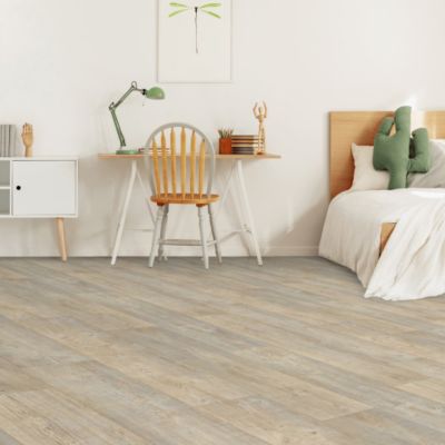 Sol Lino Eco - Imitation parquet bois blanc vieilli - Rouleau de 4m x 5m