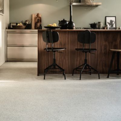 Sol Lino Tendance - Effet granit gris clair moucheté - Rouleau de 3m x 4m