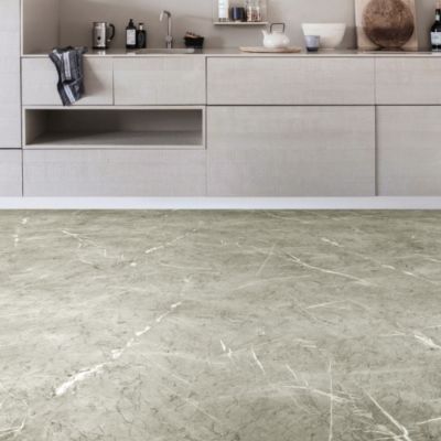 Sol Lino Tendance - Effet marbre gris - Rouleau de 4m x 15m