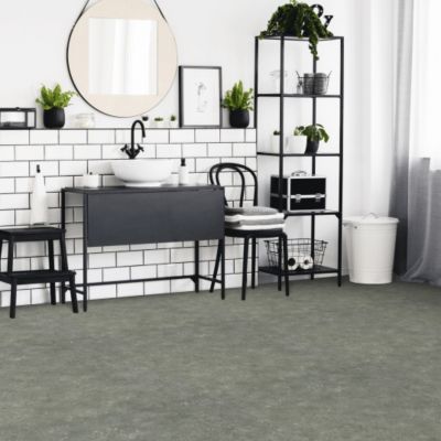 Sol Lino Tendance - Effet pierre calcaire grise mat - Rouleau de 4m x 3m