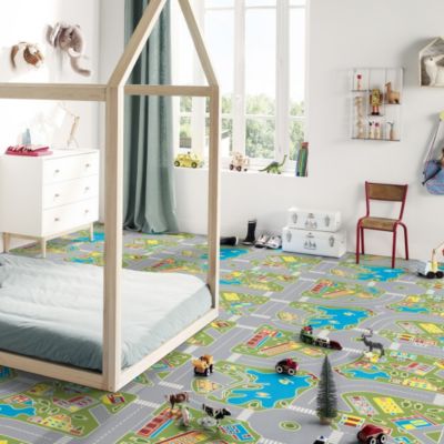 Sol Plastique pour les enfants - Les rues de la ville verte - Rouleau de 3m x 6m