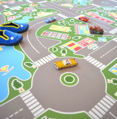 Sol Plastique pour les enfants - Les rues de la ville verte - Rouleau de 3m x 6m