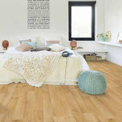 Sol PVC Best - Imitation parquet Hêtre Brun Clair - Rouleau de 3m x 4m