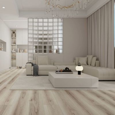 Sol PVC clipsable avec sous couche intégrée- GARANTIE 20 ans - Clair nuance - Dimensions L 122 cm x l 23 cm - Epaisseur 5,5 mm
