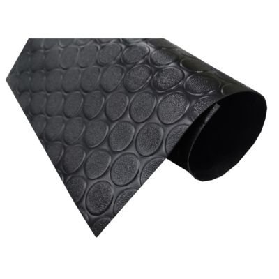 Sol PVC Composition 100% Caoutchouc Sol Caoutchouc Sol Protection Design Boutons Noir Epaisseur 1MM Mesure 100X1000CM