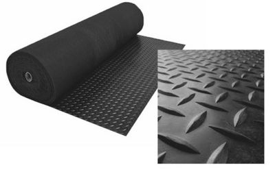 Sol PVC Composition 100% Caoutchouc Sol Caoutchouc Sol Protection Design Strié Noir Epaisseur 1MM Mesure 140X600CM