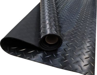 Sol PVC Composition 100% Caoutchouc Sol Caoutchouc Sol Protection Design Strié Noir Epaisseur 1MM Mesure 140X600CM