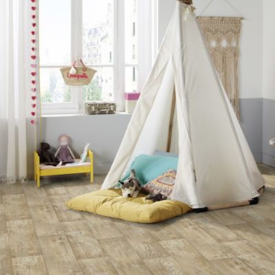 Sol PVC Imitation parquet Mélèze Brun Clair - 4m x 8m