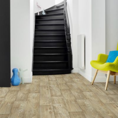 Sol PVC Imitation parquet Mélèze Brun Clair - 4m x 8m