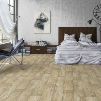 Sol PVC Imitation parquet Mélèze Brun Clair - 4m x 8m