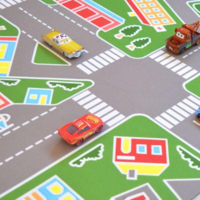 Sol PVC pour enfants - Rues de la ville verte - 2m x 5m