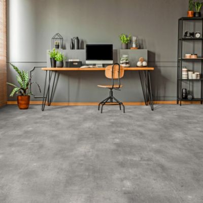 Sol PVC Textile - Aspect béton griffé gris - 2m x 4m