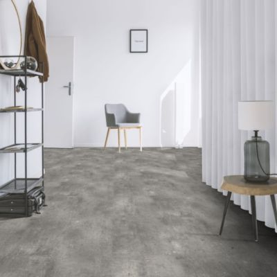 Sol PVC Textile - Aspect béton griffé gris - 2m x 4m
