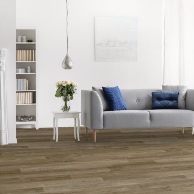 Sol PVC textile Aspect parquet chêne brun - 4m x 26m