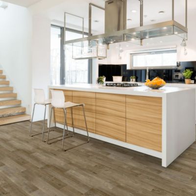 Sol PVC textile Aspect parquet chêne brun - 4m x 26m