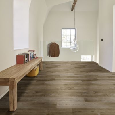 Sol PVC textile Aspect parquet chêne brun - 4m x 26m