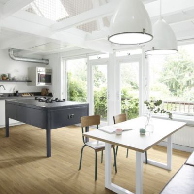 Sol PVC Textile - Aspect parquet chêne clair - 2m x 5m