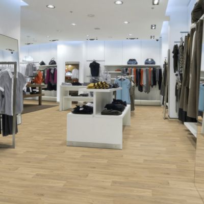 Sol PVC Textile - Aspect parquet chêne clair - 2m x 5m