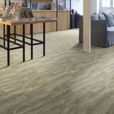 Sol PVC Textile - Aspect parquet chêne foncé - Rouleau de 3m x 6m