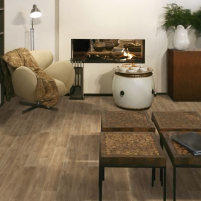 Sol PVC Textile Aspect parquet chêne naturel - 4m x 4m