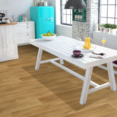 Sol PVC Textile Aspect parquet chêne naturel - 4m x 4m