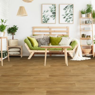 Sol PVC Textile Aspect parquet chêne naturel - 4m x 4m