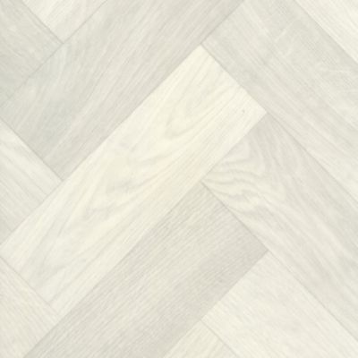 Sol PVC Textile Imitation Parquet blanchi  à chevrons - Rouleau de 3m x 9m