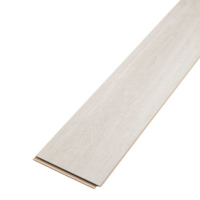 Sol stratifié à clipser Barkly Blanc 8 mm - L.129 x l.19.4 cm