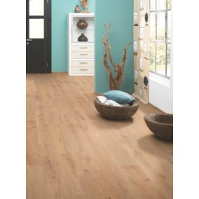 Sol stratifié à clipser Bergama AC5 Passage intensif - Coloris blond - L.128,8 cm x l.19,5 cm, ép. 7 mm