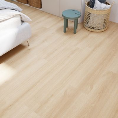 Sol stratifié à clipser Clover Goodhome- AC3 Passage modéré - Coloris bois clair- L.138,3 cm x l.19,3 cm, ép. 7 mm