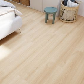 Sol stratifié à clipser Clover Goodhome- AC3 Passage modéré - Coloris bois clair- L.138,3 cm x l.19,3 cm, ép. 7 mm