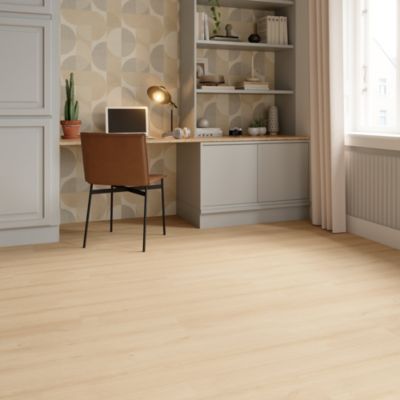 Sol stratifié à clipser Clover Goodhome- AC3 Passage modéré - Coloris bois clair- L.138,3 cm x l.19,3 cm, ép. 7 mm