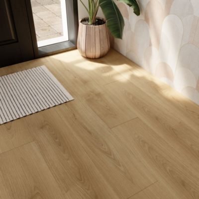 Sol stratifié à clipser Cowley Goodhome- AC5 Passage intensif - Coloris blond - L.129,2 cm x l.19,3 cm, ép. 8 mm