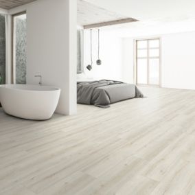 Sol stratifié à clipser décor gris Kami AC4 8 mm + sous-couche 2 mm - L.138,3 x l.19,3 cm