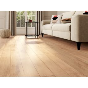 Sol stratifié à clipser Gawler coloris naturel 8 mm l.129 x l.16 cm