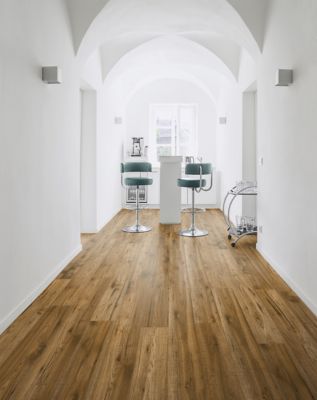 Sol stratifié à clipser Hickory chêne brun AC5 10mm - L.138 x l.15,9 cm