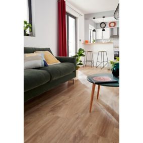 Sol stratifié à clipser Lydney décor chêne naturel brut 12 mm l.138 x l.15.9 cm