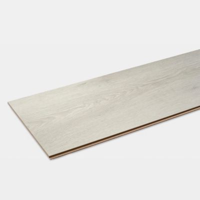Sol stratifié à clipser Newlyn chêne polaire gris L.138 x l.24.4 cm x Ep.10 mm GoodHome