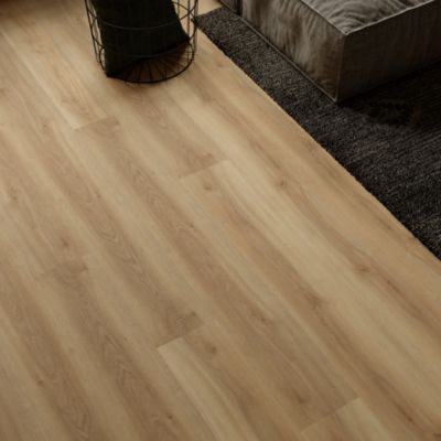 Sol stratifié à clipser Towcester Goodhome- AC4 Passage élévé - Coloris blond - L.138,3 cm x l.19.3cm, ép. 8 mm