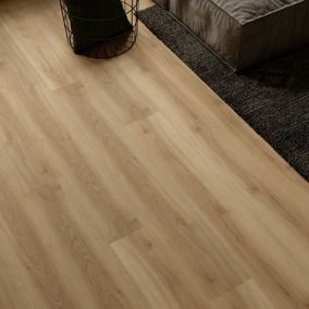 Sol stratifié à clipser Towcester Goodhome- AC4 Passage élévé - Coloris blond - L.138,3 cm x l.19.3cm, ép. 8 mm