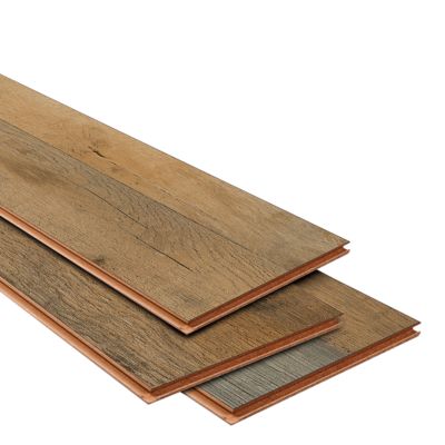 Sol stratifié à clisper Barnwood effet chêne structurée L.138.3x19,3 cm Ep.8mm GoodHome