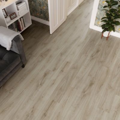 Sol stratifié Cleobury GoodHome, passage intense AC5, effet chêne, L.126,1 cm x l.19,2 cm x ép.10 mm, résistant à l'eau