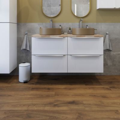 Sol stratifié clipsable Cleobury chêne blond 10 mm compatible pièces humides
