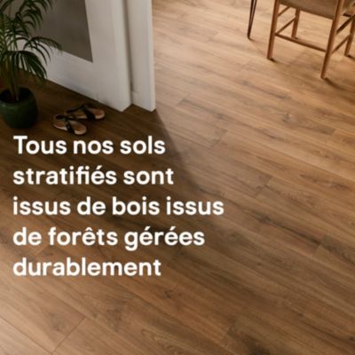 Sol stratifié clipsable Cleobury chêne blond 10 mm compatible pièces humides