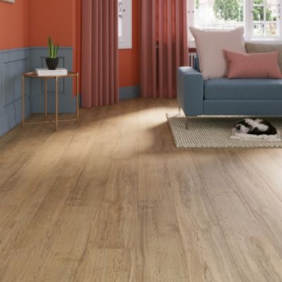 Sol stratifié clipsable Helmsley chêne brun 12 mm
