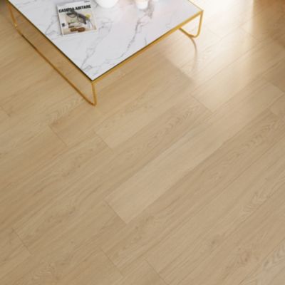 Sol stratifié clipsable Helmsley chêne coloris naturel 12 mm