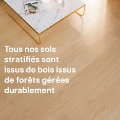 Sol stratifié clipsable Helmsley chêne coloris naturel 12 mm