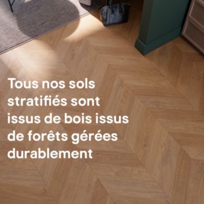 Sol stratifié clipsable Leyton chêne blond 10 mm